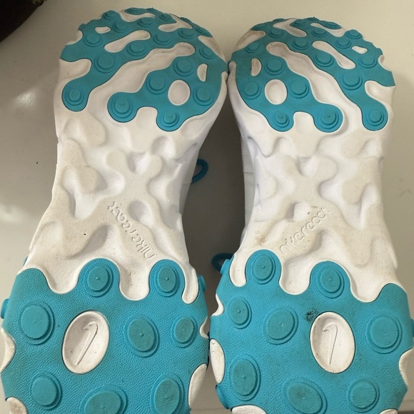 Nike React Element 55 White and Blue Athletic Shoes - Picture 5 of 8